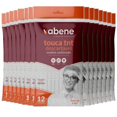 Kit 240 Toucas Descatáveis Vabene TNT Branca