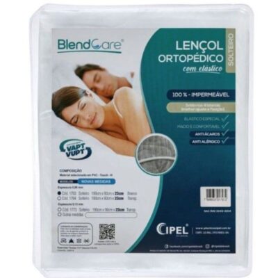 LENCOL SILICONADO TRANSP.C/ELASTICO SOLTEIRO 88X188X23 CIPEL
