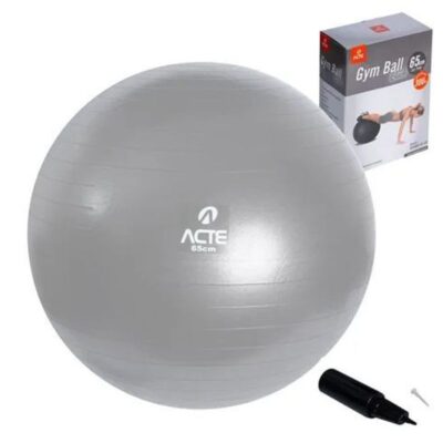 Bola Gym Ball Com Bomba (75cm) | Cinza - ACTE