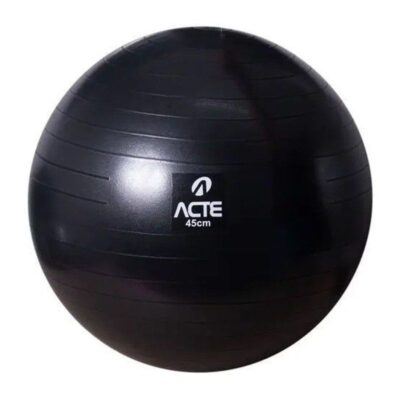 Bola Gym Ball Com Bomba (45cm) | Preta - ACTE