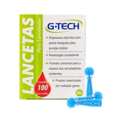 Lanceta Universal G-tech 28G com 100 Unidades