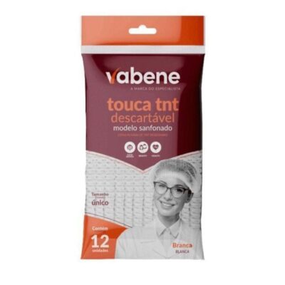 Kit 240 Toucas Descatáveis Vabene TNT Branca