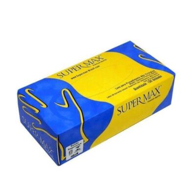 Luva de Procedimento (Látex) com 100un | Tamanho M - SUPERMAX