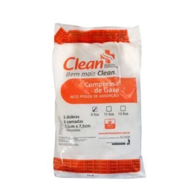 Compressa De Gaze 7,5X7,5cm de 9F | 500un - CLEAN