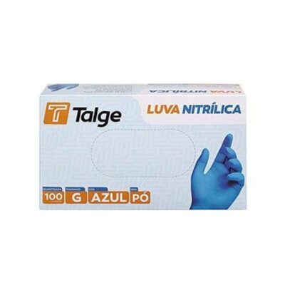 Luva Nitrilica Azul (Sem Talco) com 100un | Tamanho P - TALGE