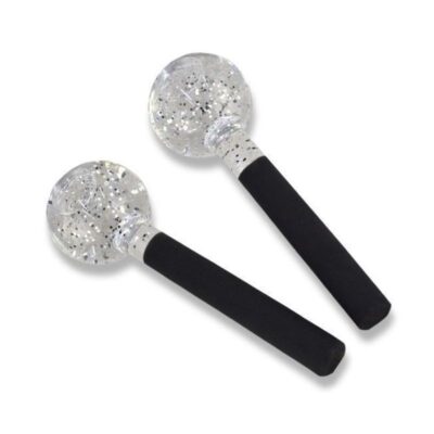 ESFERA CROMOTERAPIA PEQUENA C/02 GLITER PRATA 1862 OZOTEC