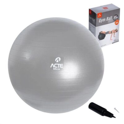 Bola Gym Ball Com Bomba (65cm) | Cinza - ACTE