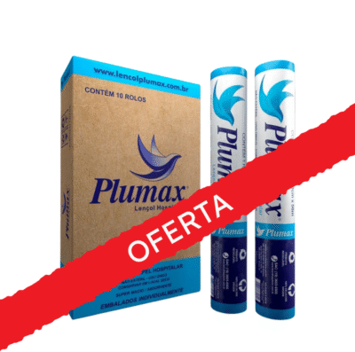 Papel Lençol Plumax 70cmx50m - Caixa Fechada com 10 Rolos