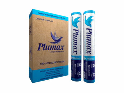 Papel Lençol Plumax 70cmx50m - Caixa Fechada com 10 Rolos